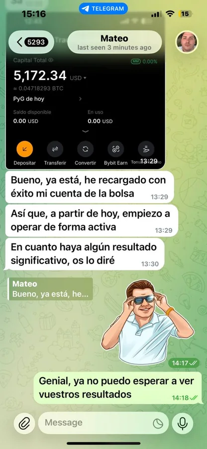 Inicio del seguimiento de una cuenta